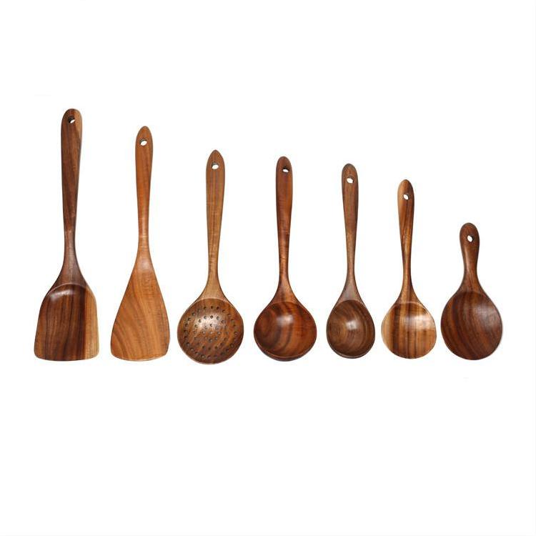 Wooden Spatula Set for Non-Stick Cookware - Acacia Kitchen Utensils