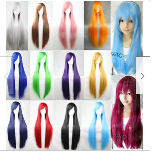 Long Straight Cosplay Wig 80cm Synthetic Hair for Anime & Costume