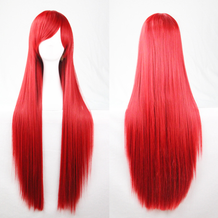 Long Straight Cosplay Wig 80cm Synthetic Hair for Anime & Costume