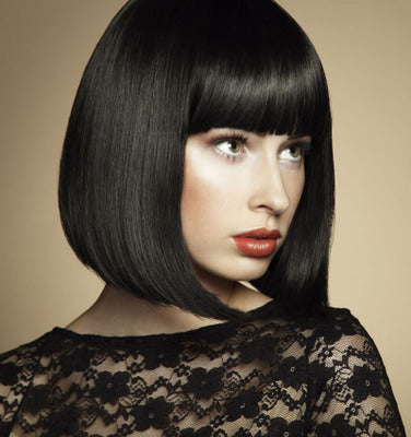 Short Straight Hair Wig with Bangs for Women - Cosplay & Everyday Style