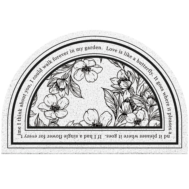 Nordic Entrance Door Mat Non-Slip Semi-Circle Carpet for Home & Garden
