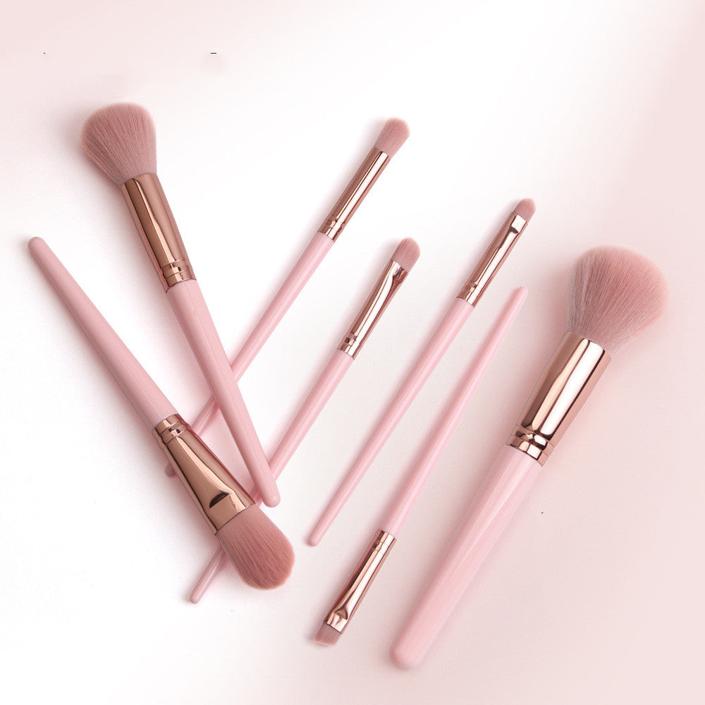 Pink Makeup Brush Set for Face and Eyes - 18 Professional Cosmetic Tools