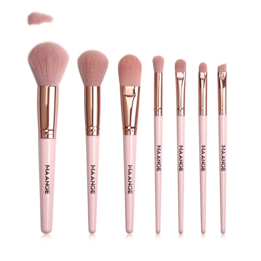 Pink Makeup Brush Set for Face and Eyes - 18 Professional Cosmetic Tools