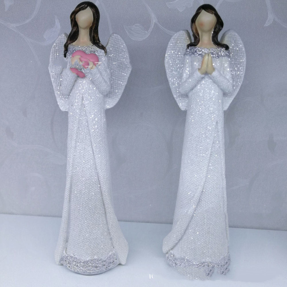 Pink Angel Resin Figurine Home & Office Decor, 20cm Craft Ornament
