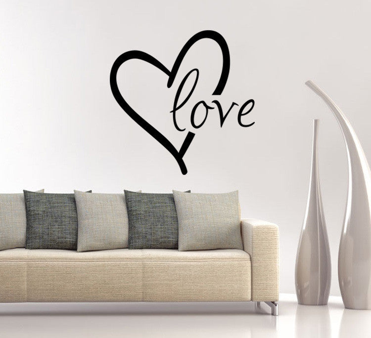Valentine's Day Wall Stickers - Carved Heart Design for Bedroom & Living Room Decor 43x43cm