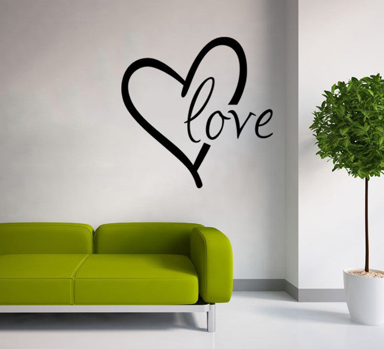 Valentine's Day Wall Stickers - Carved Heart Design for Bedroom & Living Room Decor 43x43cm