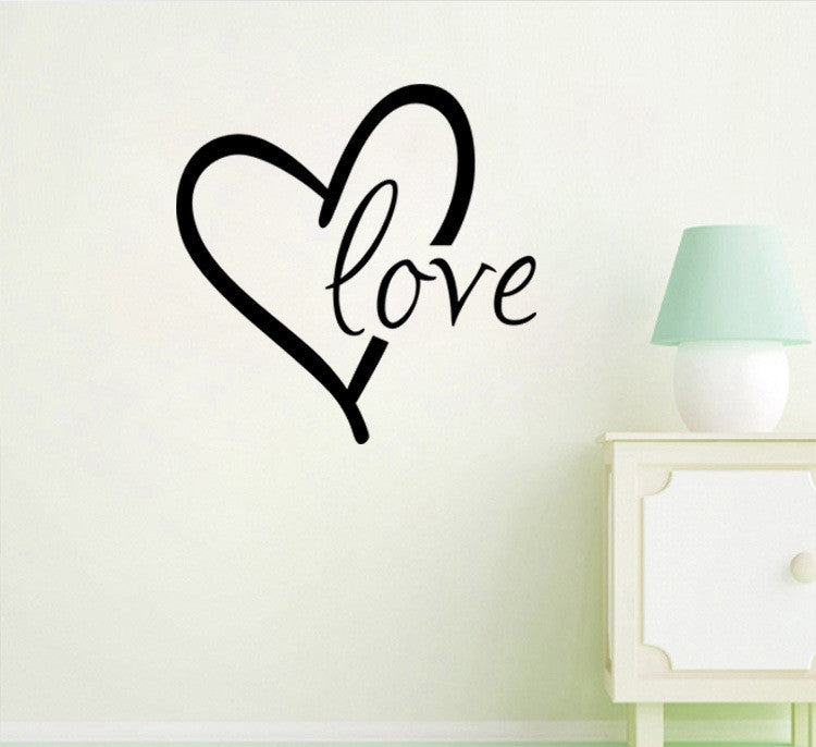 Valentine's Day Wall Stickers - Carved Heart Design for Bedroom & Living Room Decor 43x43cm