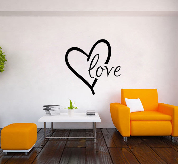 Valentine's Day Wall Stickers - Carved Heart Design for Bedroom & Living Room Decor 43x43cm