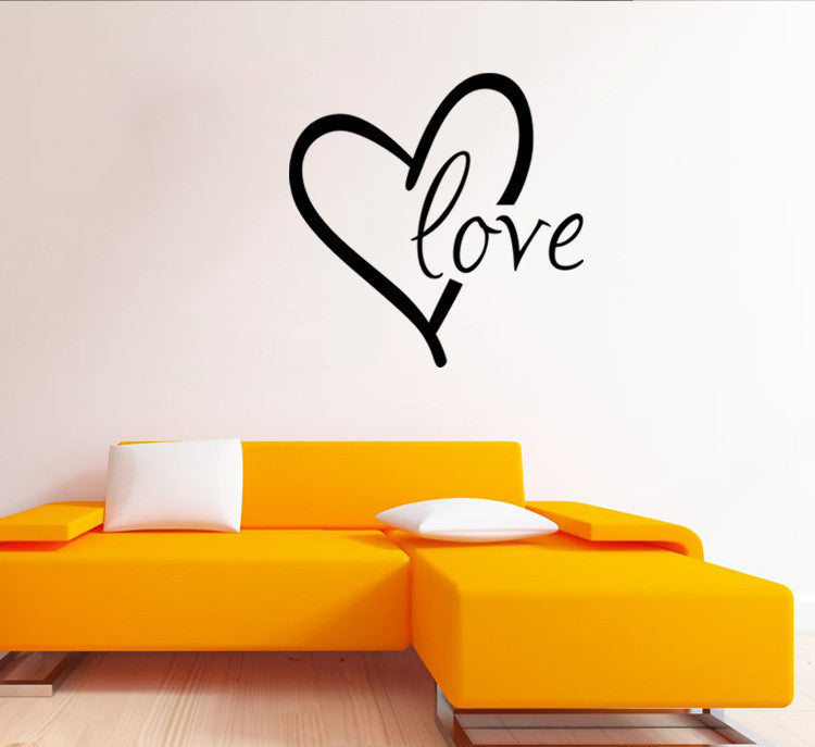 Valentine's Day Wall Stickers - Carved Heart Design for Bedroom & Living Room Decor 43x43cm