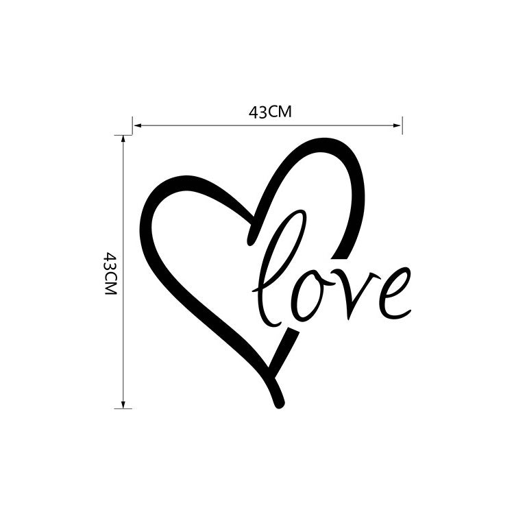 Valentine's Day Wall Stickers - Carved Heart Design for Bedroom & Living Room Decor 43x43cm