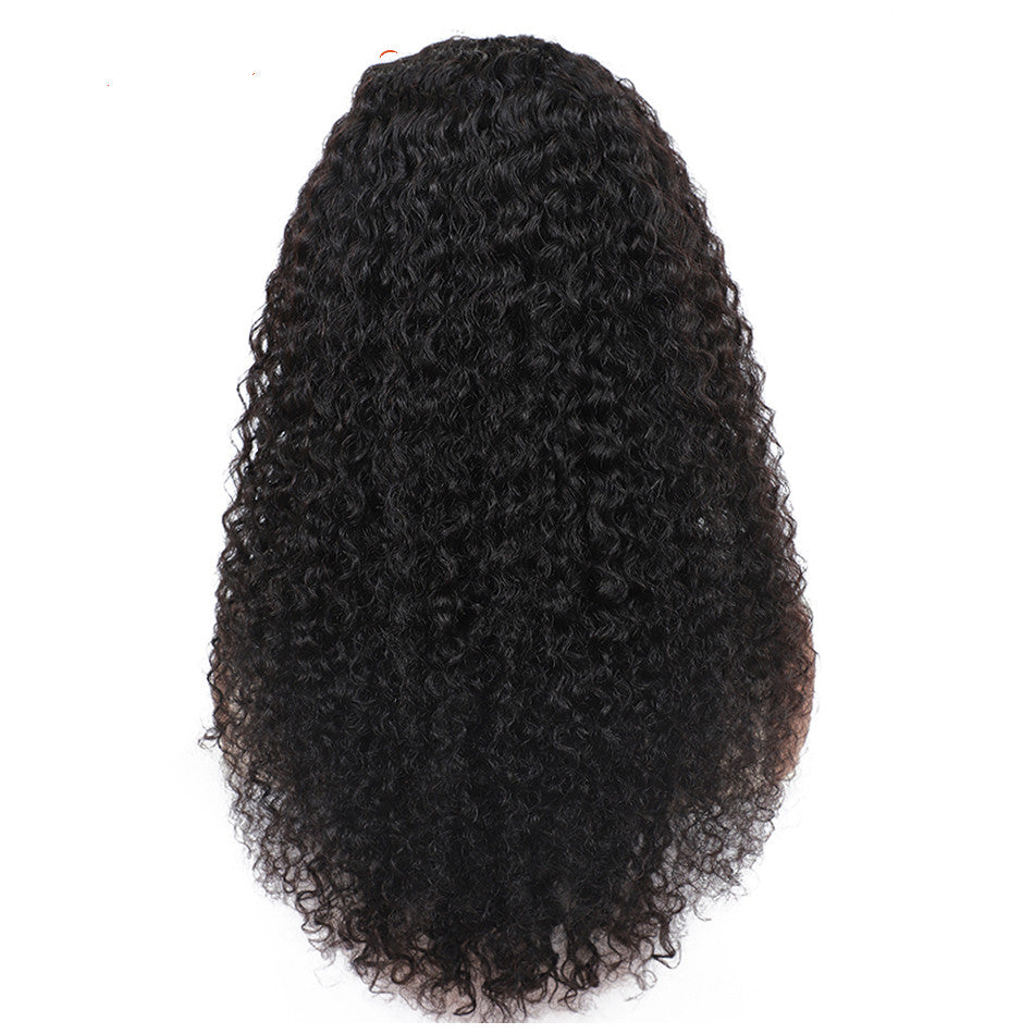 Long Curly Hair Wig with Bangs - Black