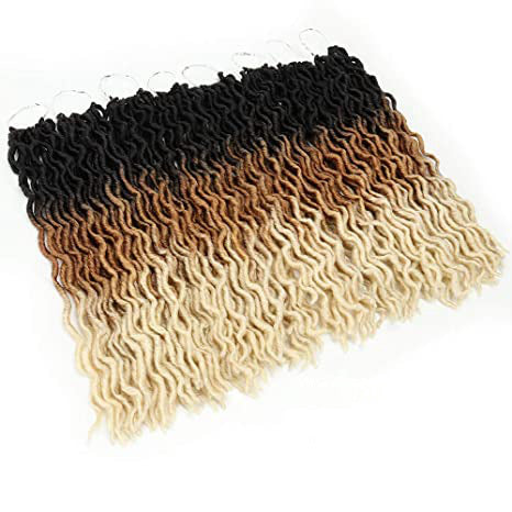 Ombre Curly Crochet Braiding Hair Extensions - Medium Length