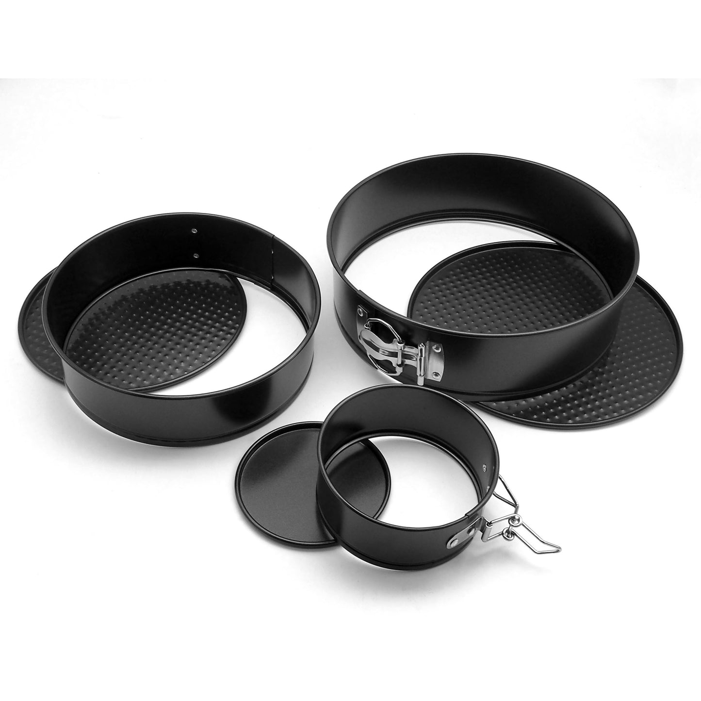 3-Piece Non-Stick Round Cake Mold Set - Spring Form Baking Pans, 23x23x7cm