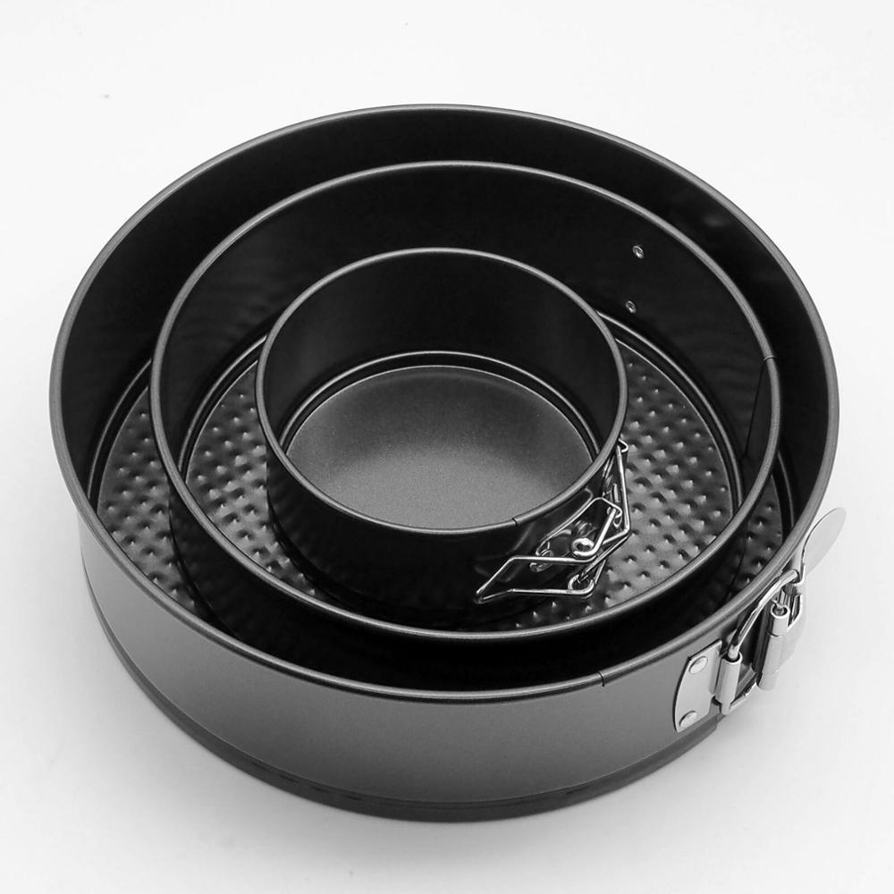 3-Piece Non-Stick Round Cake Mold Set - Spring Form Baking Pans, 23x23x7cm