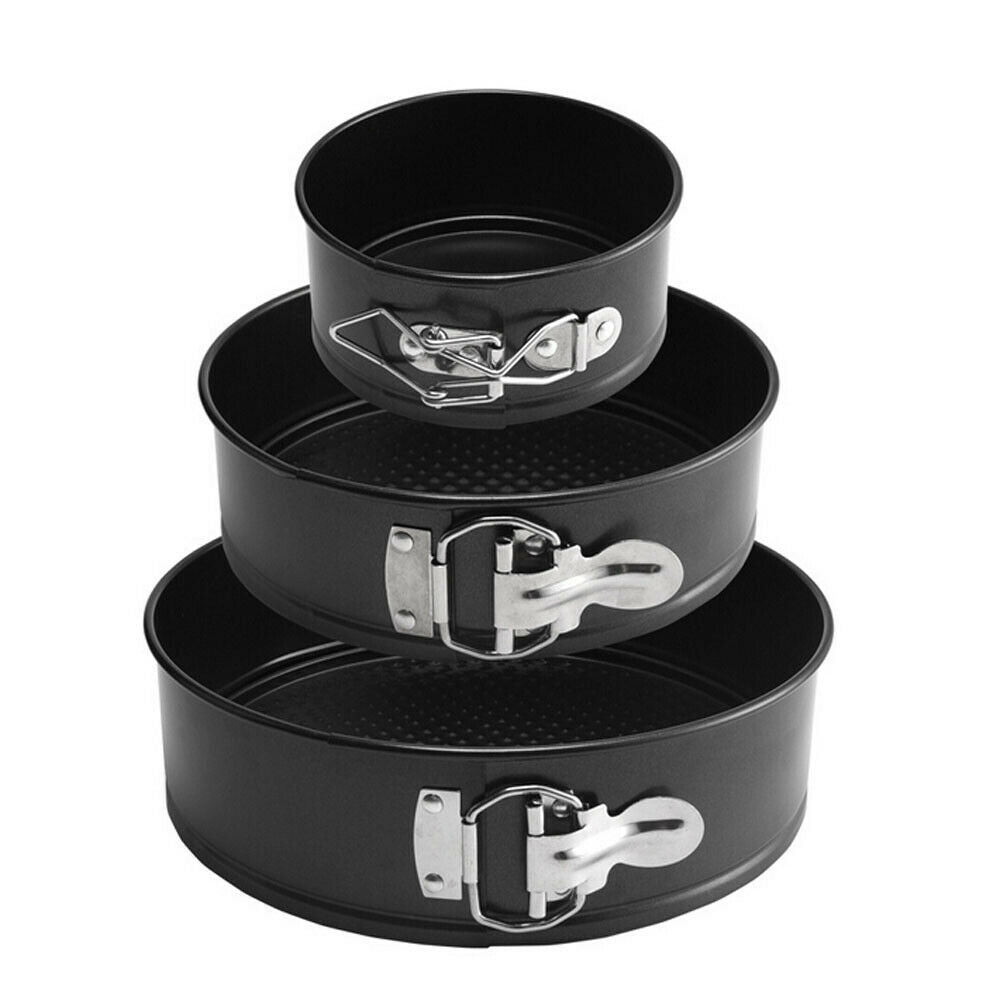 3-Piece Non-Stick Round Cake Mold Set - Spring Form Baking Pans, 23x23x7cm