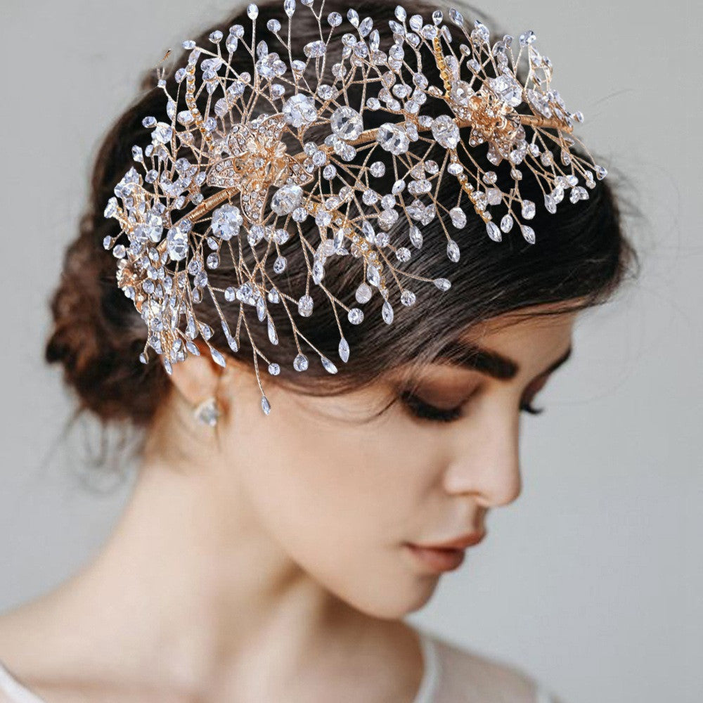Bridal Flower Rhinestone Headdress Hair Accessory