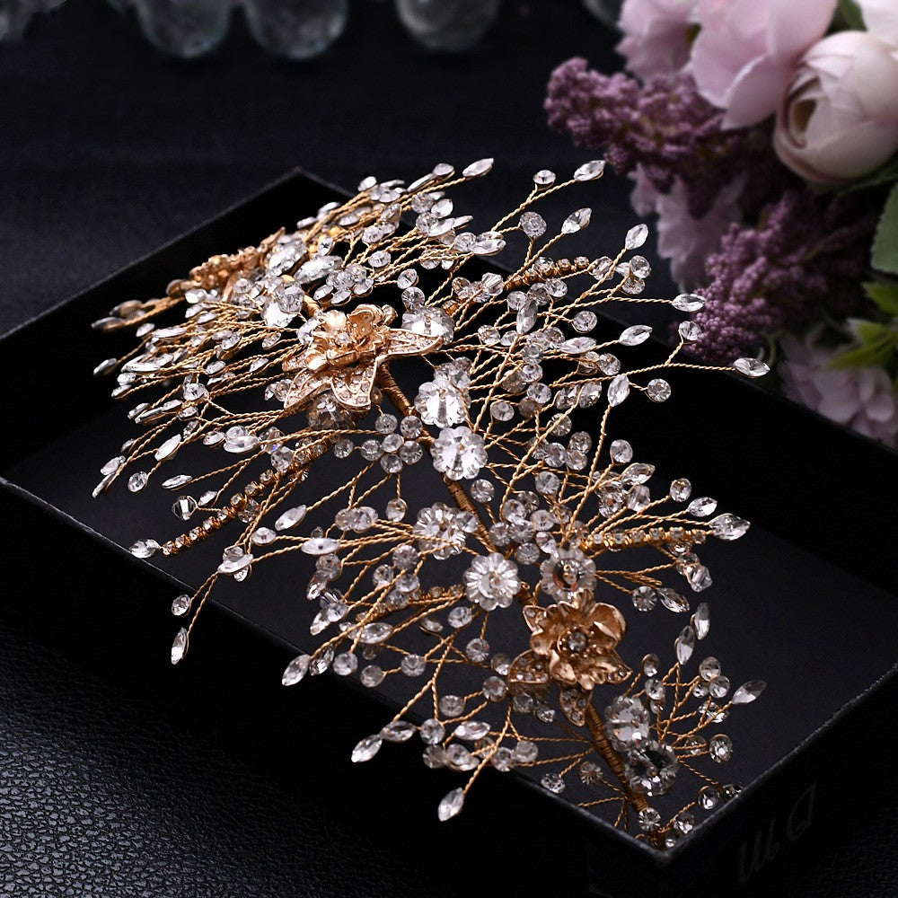 Bridal Flower Rhinestone Headdress Hair Accessory