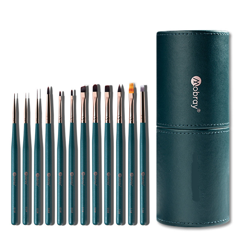 12 Nail Art Brush Set with Pen Holder