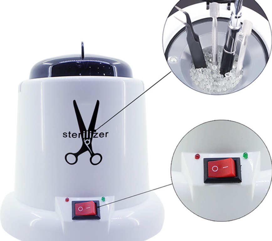 Nail Art Sterilizer Cup with Scissors
