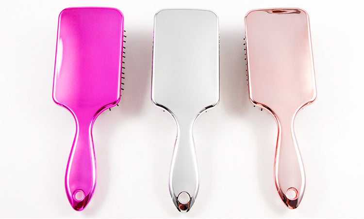 Electroplating Hairdressing Comb Anti-Knotting Large Plastic Brush Multi-Color Options
