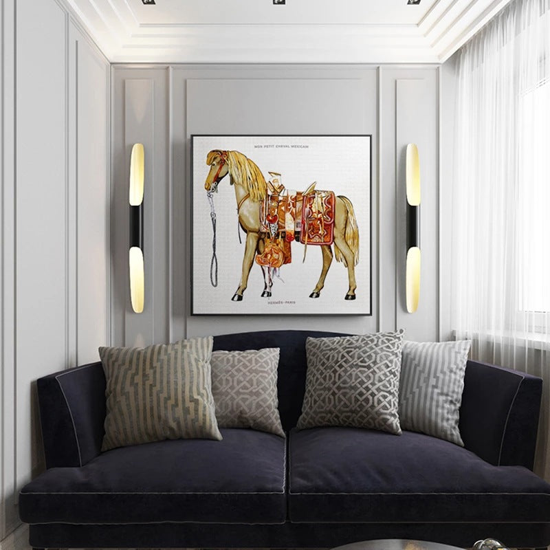 High-Definition Canvas Wall Art - Horse Oil Painting with Five Background Colors
