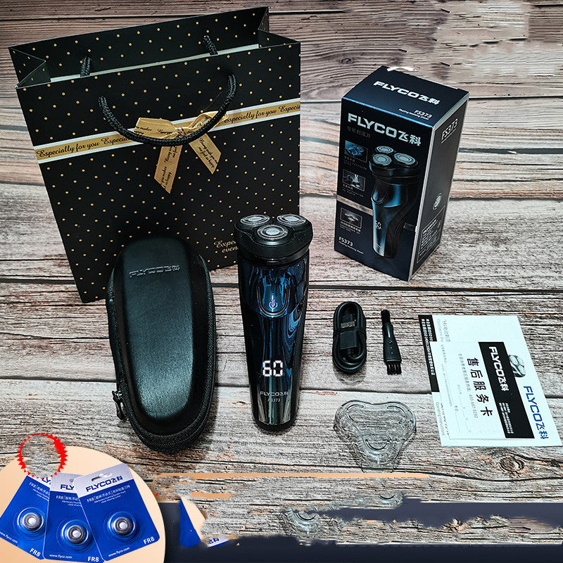 Rotary Electric Shaver with 3 Cutter Heads, Rechargeable