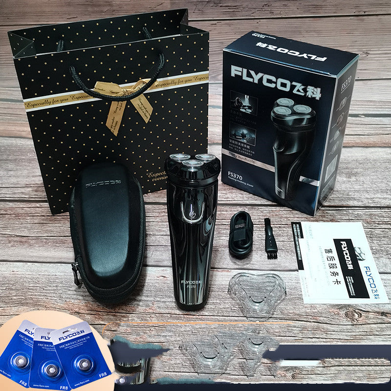 Rotary Electric Shaver with 3 Cutter Heads, Rechargeable