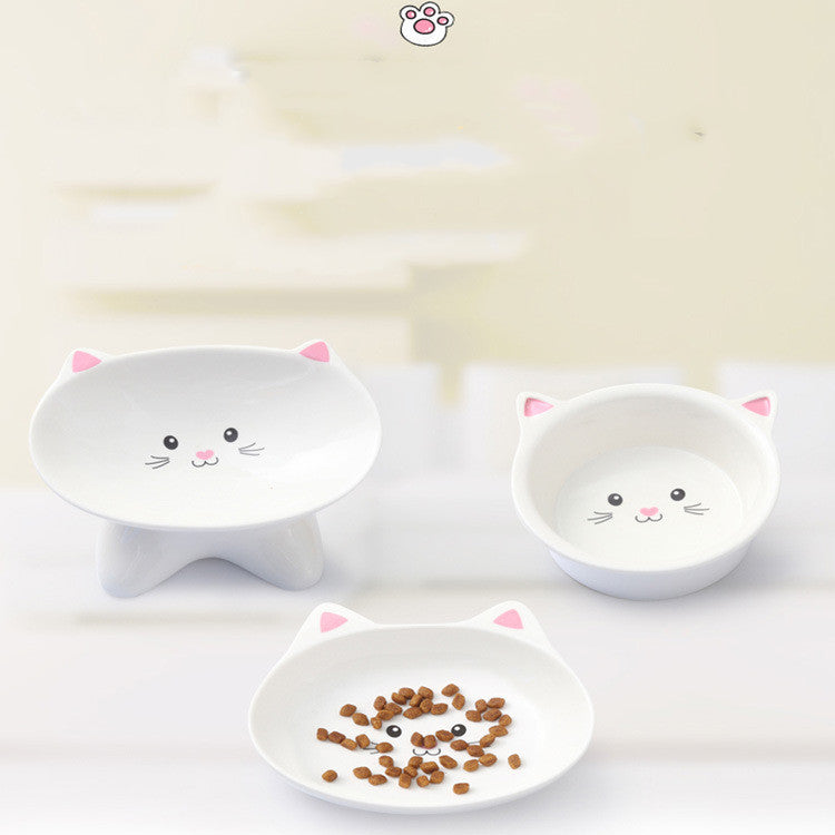 Ceramic Cat & Dog Food Bowl - Easy to Clean, Multiple Styles