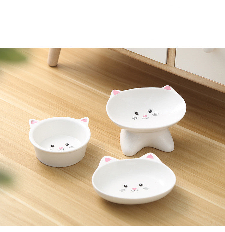 Ceramic Cat & Dog Food Bowl - Easy to Clean, Multiple Styles