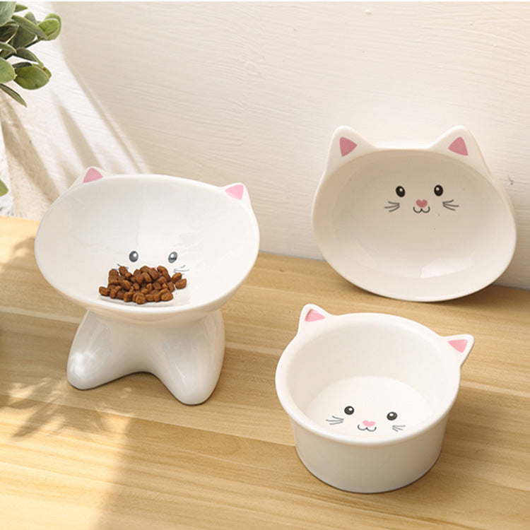 Ceramic Cat & Dog Food Bowl - Easy to Clean, Multiple Styles
