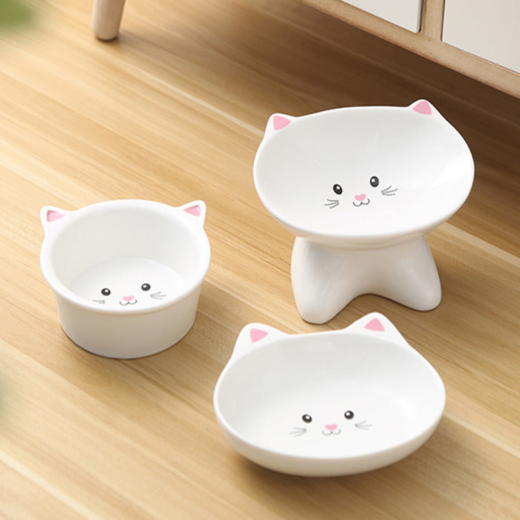 Ceramic Cat & Dog Food Bowl - Easy to Clean, Multiple Styles