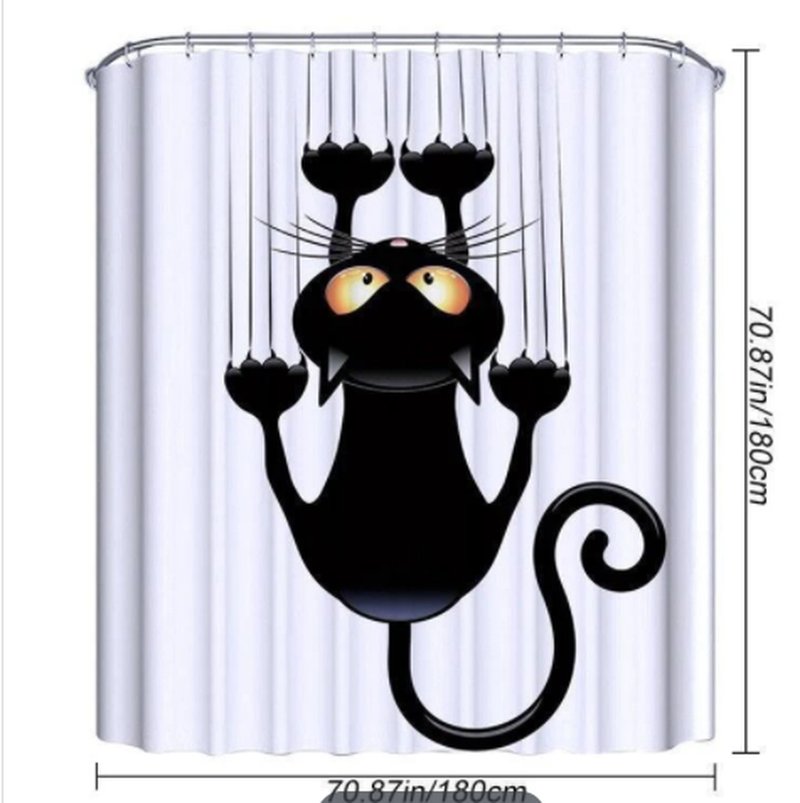 Cartoon Polyester Waterproof Shower Curtain - Mildew Proof Thickening Bathroom Decor