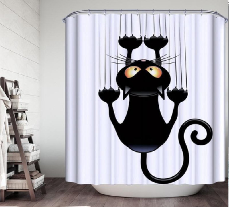 Cartoon Polyester Waterproof Shower Curtain - Mildew Proof Thickening Bathroom Decor