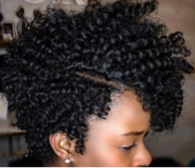 Curly Wig with Qi Bangs – Black