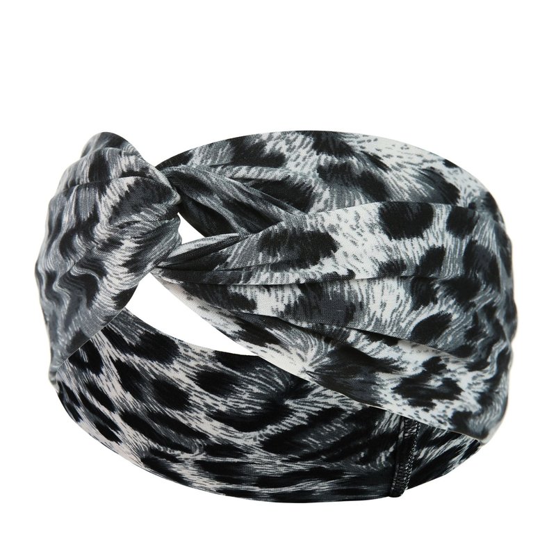 Women's Printed Knitted Wide-Brimmed Cross Headband - Floral Plaid Style
