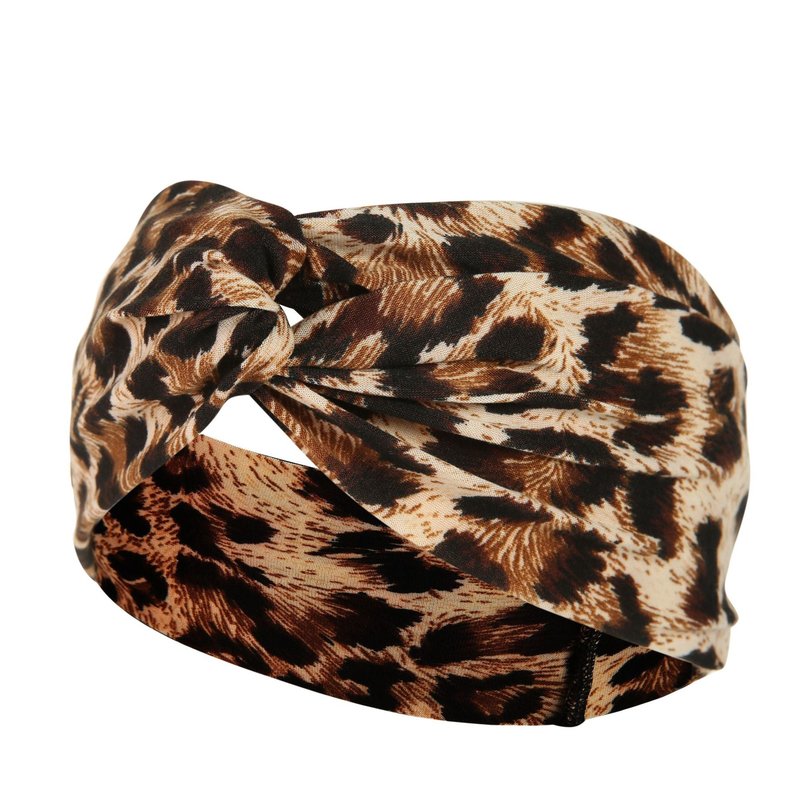 Women's Printed Knitted Wide-Brimmed Cross Headband - Floral Plaid Style