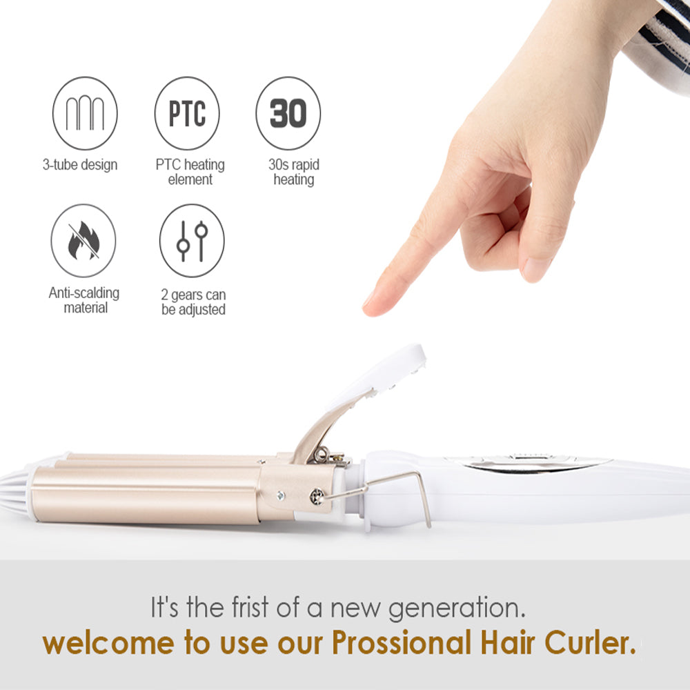 Ceramic Ion Curling Iron 16MM-20MM Tourmaline Hair Styler for Wet and Dry Hair