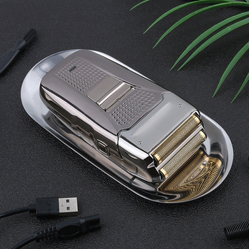 Reciprocating Dual-Head Electric Razor with USB Charging