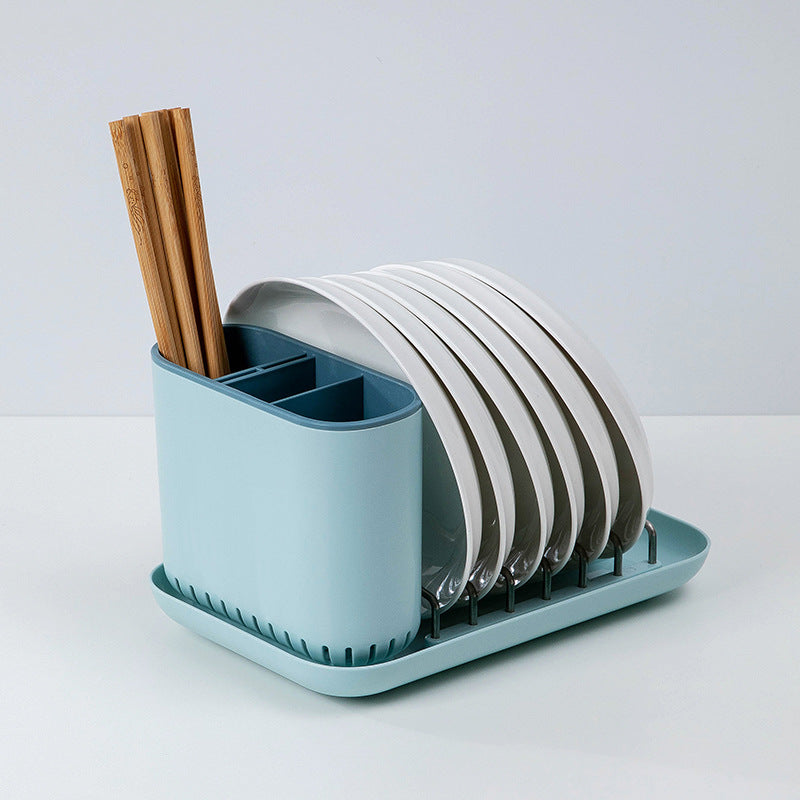 Dish Bowl Countertop Organizer with Drain Rack - Kitchen Storage Caddy