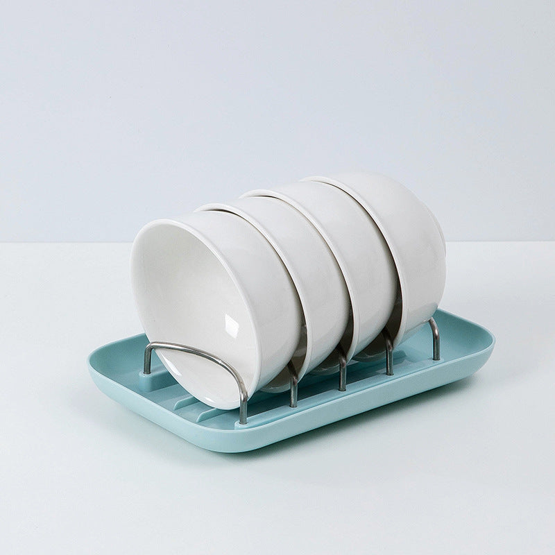 Dish Bowl Countertop Organizer with Drain Rack - Kitchen Storage Caddy