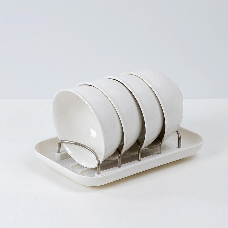 Dish Bowl Countertop Organizer with Drain Rack - Kitchen Storage Caddy