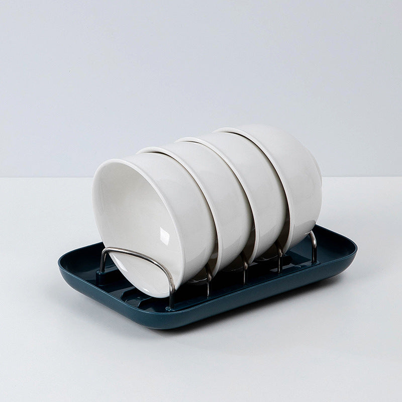 Dish Bowl Countertop Organizer with Drain Rack - Kitchen Storage Caddy