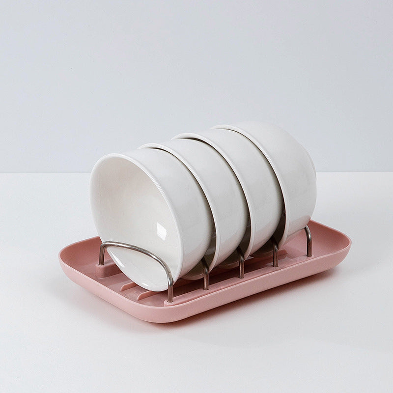 Dish Bowl Countertop Organizer with Drain Rack - Kitchen Storage Caddy