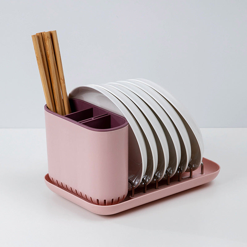 Dish Bowl Countertop Organizer with Drain Rack - Kitchen Storage Caddy