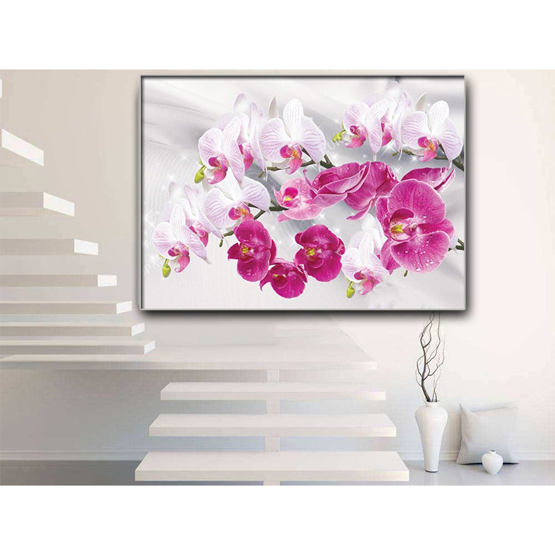 5D Diamond Painting Orchids Kit - Round or Square Diamonds, Wall Art, Home Decor
