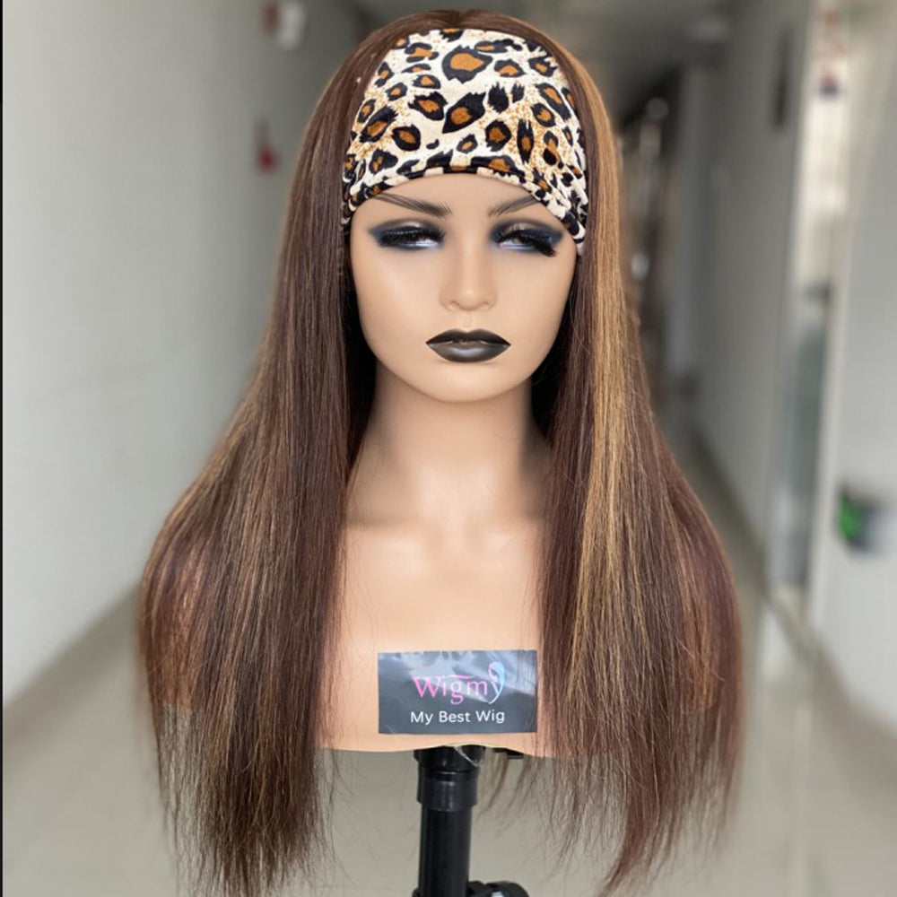 Human Hair Wig with Headgear