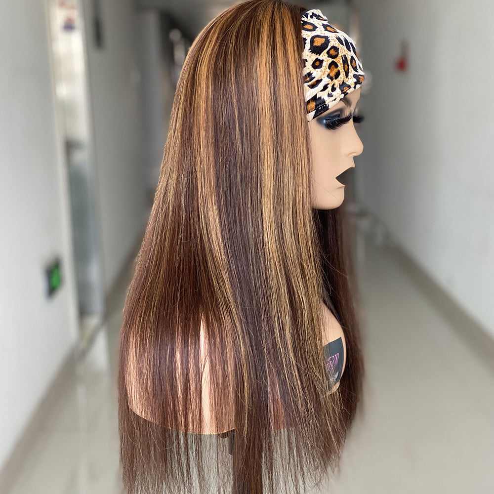 Human Hair Wig with Headgear