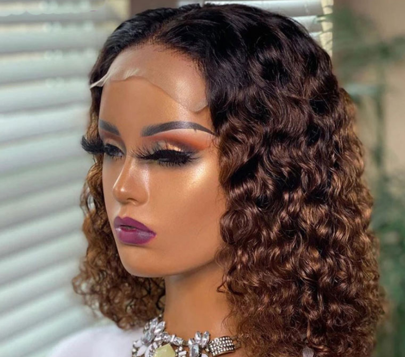 Hand Wound Curly Hair Wig - Synthetic