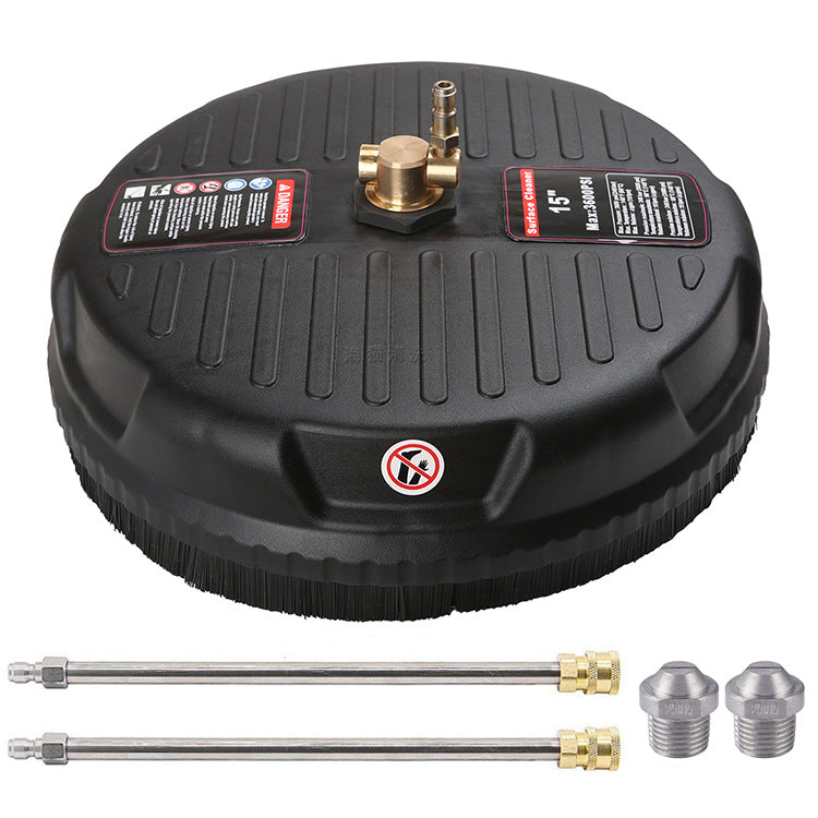 15-Inch Floor Scrubber with 2 Nozzles and Extension Rod for Deep Cleaning