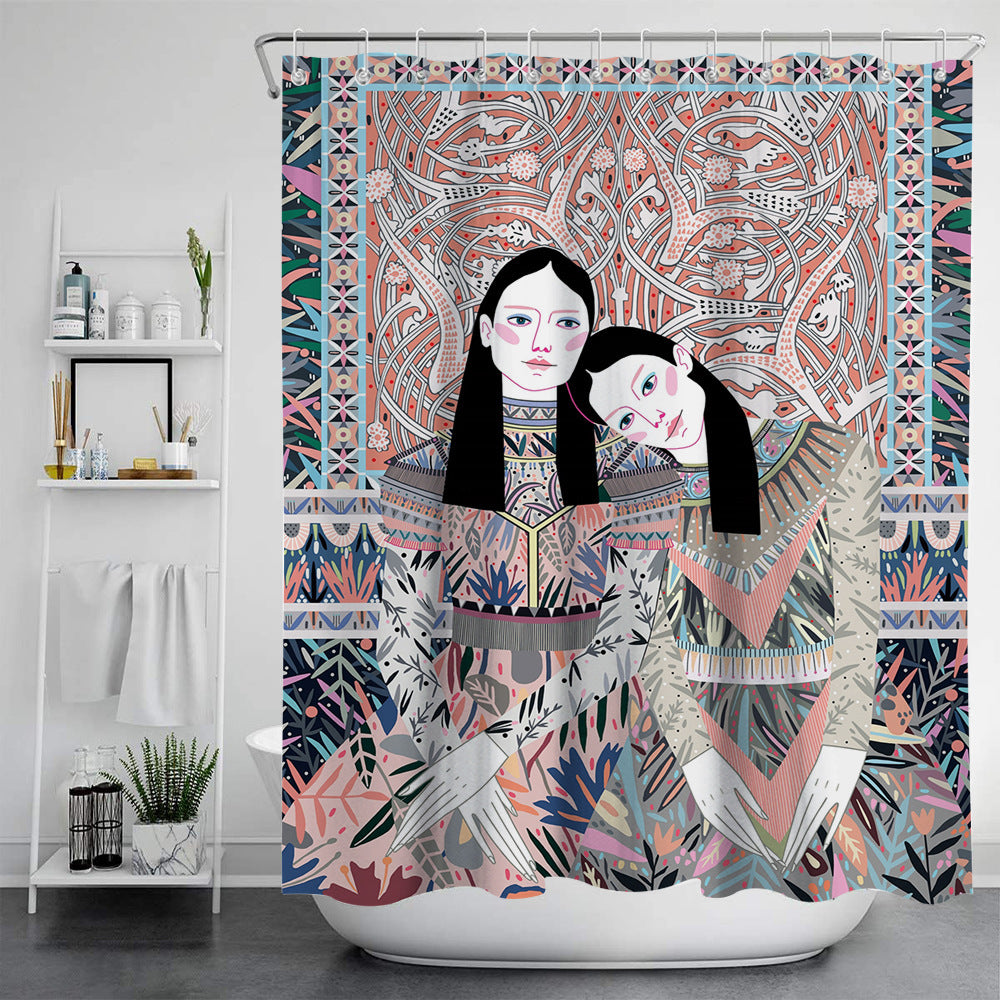Nordic Modern Painting Bath Tent for Bathroom Storage - Multiple Sizes & Styles